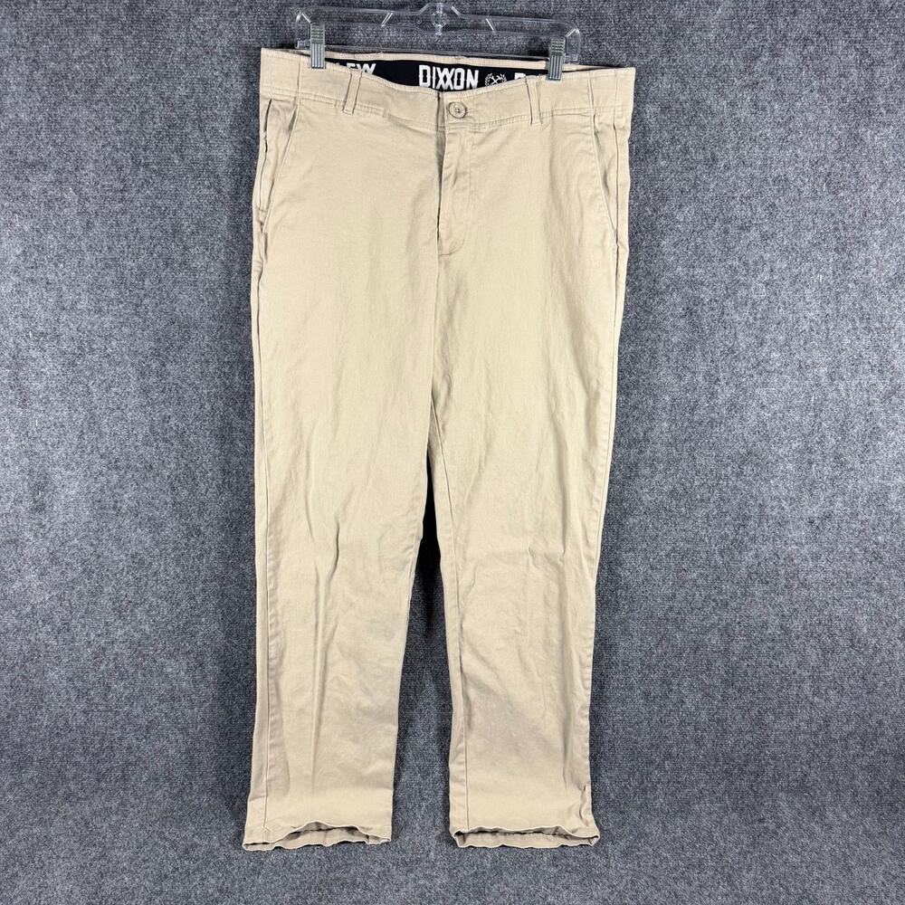 Dixxon D-Flex Chino Pants Mens 36x32 Khaki Tan Stretch Slim Straight Workwear